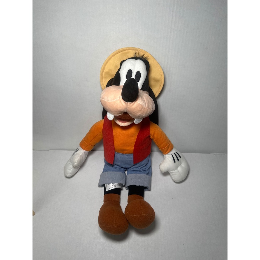Disney Parks Goofy Plush Stuffed Animal Toy Orange Shirt Red‎ Vest 20 Inch